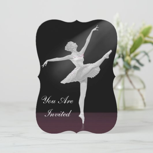 Uitnodiging, overweging Dance, Ballerina Kaart (Staand voorkant)