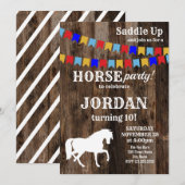 Uitnodiging paarden verjaardagsfeestje (Voorkant / Achterkant)