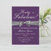 Uitnodiging Paars & Zilver Boogfeest (Staand voorkant)