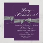 Uitnodiging Paars & Zilver Boogfeest (Voorkant / Achterkant)