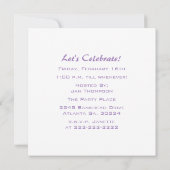 Uitnodiging Paarse Berry en White Polka Dot Party (Achterkant)