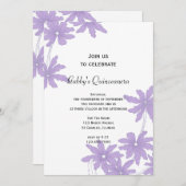 Uitnodiging Paarse Daisies Quinceanera (Voorkant / Achterkant)