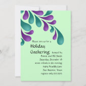 Uitnodiging Paarse en Blauwgroen Vette Pluimvee Pa (Voorkant)