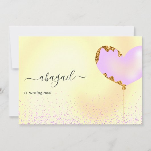 Uitnodiging Paarse en Gouden Dag (Voorkant)