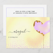 Uitnodiging Paarse en Gouden Dag (Voorkant / Achterkant)