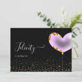 Uitnodiging Paarse en Gouden Dag (Staand voorkant)