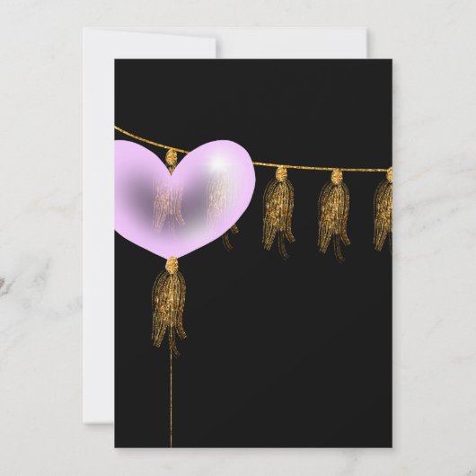 Uitnodiging Paarse en Gouden Dag (Achterkant)