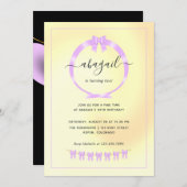 Uitnodiging Paarse en Gouden Dag (Voorkant / Achterkant)