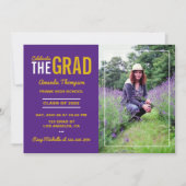 Uitnodiging Paarse en goudstudiepartij (Voorkant)