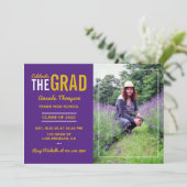 Uitnodiging Paarse en goudstudiepartij (Staand voorkant)