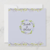 Uitnodiging Paarse Floral Post-Wedding Brunch (Achterkant)