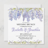 Uitnodiging Paarse Floral Post-Wedding Brunch (Voorkant)