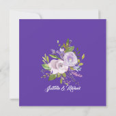Uitnodiging Paarse Floral Post-Wedding Brunch (Achterkant)
