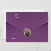 Uitnodiging Paarse Fluwelen Sieraad (Achterkant)
