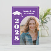 Uitnodiging Paarse fotograaf (Staand voorkant)
