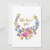 Uitnodiging Paarse Garden Gold Engagement Party (Achterkant)