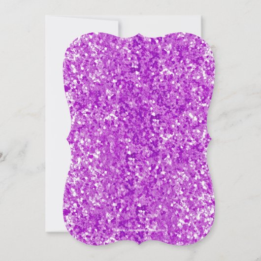 Uitnodiging Paarse Glittery Bow Graduy Party (Achterkant)