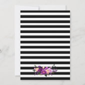 Uitnodiging Paarse Gold Striped Graduparty (Achterkant)