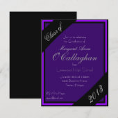 Uitnodiging Paarse Graduation Party (Voorkant / Achterkant)
