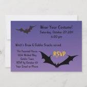 Uitnodiging Paarse Halloween-partij voor het Haunh (Achterkant)