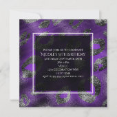 Uitnodiging Paarse leopard Print Party (Voorkant)