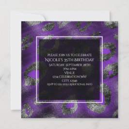 Uitnodiging Paarse leopard Print Party