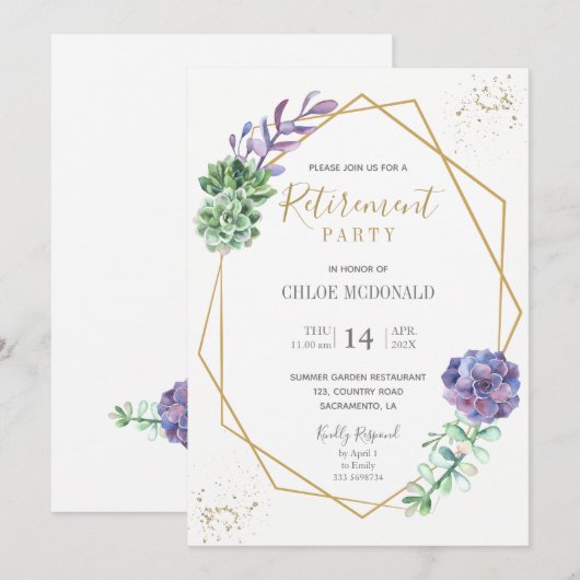 Uitnodiging Paarse partij voor vervroegde uittredi (Voorkant / Achterkant)