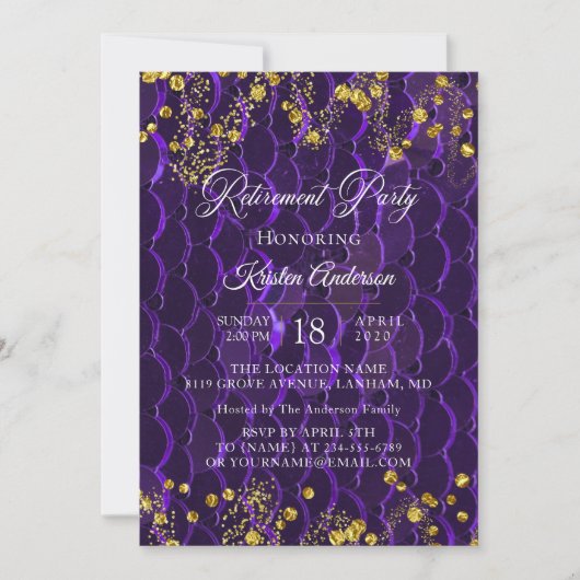 Uitnodiging Paarse Pensioenpartij (Voorkant)