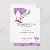 Uitnodiging Paarse Polka Dot Divorce (Voorkant / Achterkant)