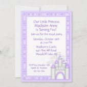Uitnodiging Paarse Princess Castle Party (Voorkant)