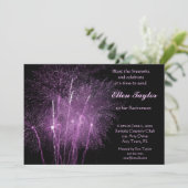 Uitnodiging Paarse vuurwerkpartij (Staand voorkant)