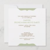 Uitnodiging Paaspicnic Egg Hunt Party (Achterkant)