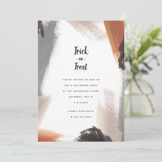 Uitnodiging Painterly Halloween Party (Staand voorkant)