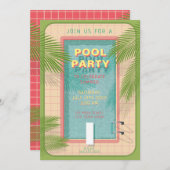 Uitnodiging Palm Pool Party (Voorkant / Achterkant)