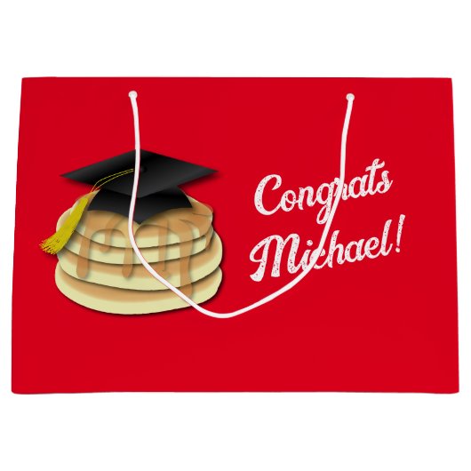 Uitnodiging Pancake Brunch Graduy Party Groot Cadeauzakje (Voorkant)