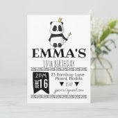 Uitnodiging Panda Party (Staand voorkant)