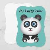 Uitnodiging Panda Party (Voorkant / Achterkant)
