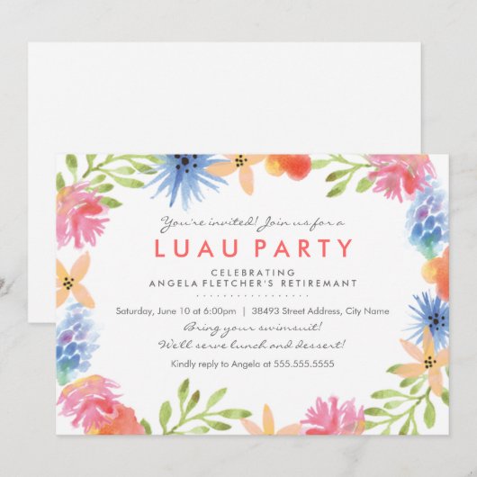 Uitnodiging Paradise Flowers Retirement Party (Voorkant / Achterkant)