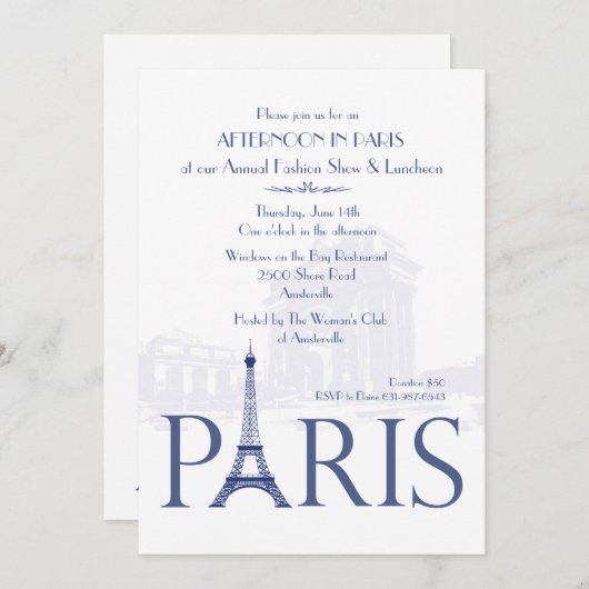Uitnodiging Parijs (Voorkant / Achterkant)