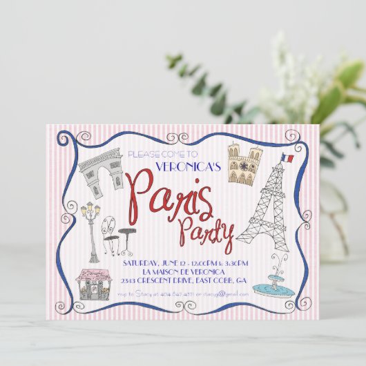 Uitnodiging Parijs (Staand voorkant)