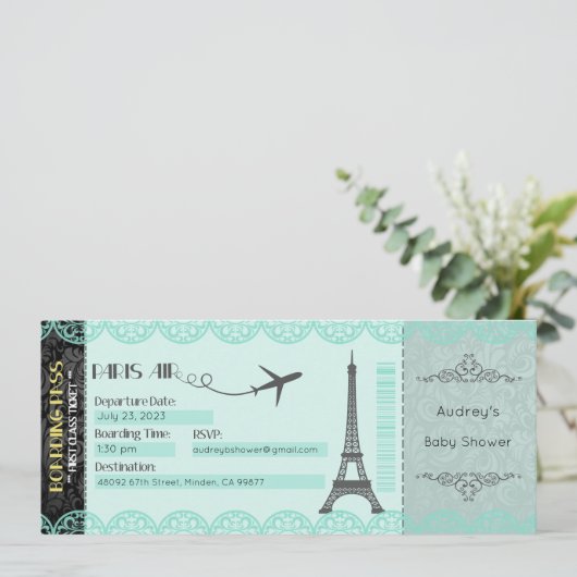 Uitnodiging Parijs, Aangepaste uitnodiging van Par (Staand voorkant)