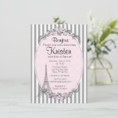 Uitnodiging Parijs Chic om te douchen (Staand voorkant)