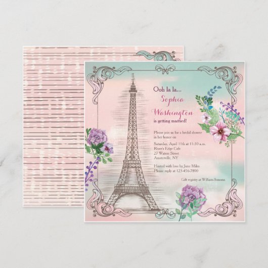 Uitnodiging Parijs Memories (Voorkant / Achterkant)