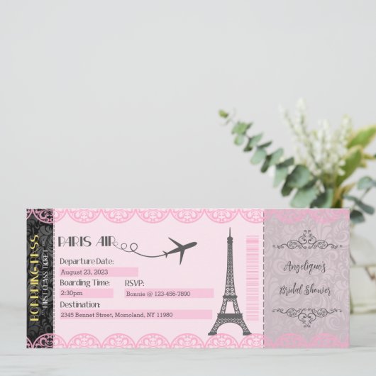 Uitnodiging Parijs, uitnodiging van de Partij voor (Staand voorkant)