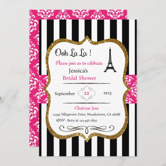 Uitnodiging Parijs, uitnodiging van de Partij voor (Voorkant / Achterkant)