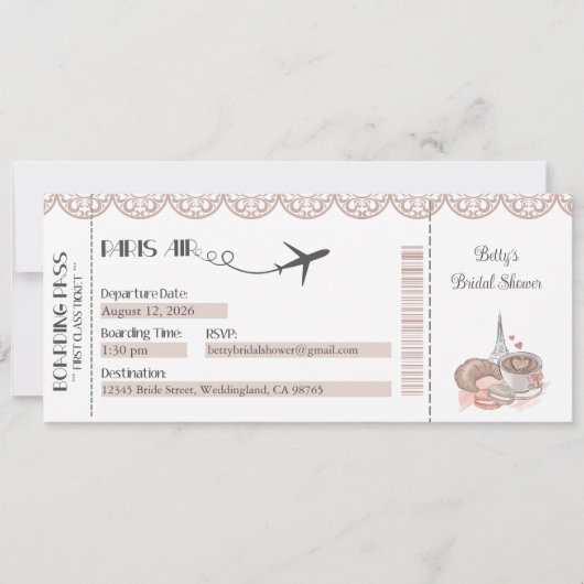 Uitnodiging Parijs, uitnodiging van de Partij voor (Voorkant)