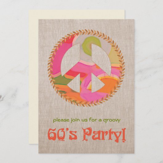 Uitnodiging partij 60 (Voorkant / Achterkant)