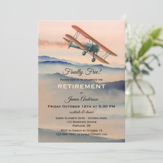 Uitnodiging partij bij uittreding uit het vliegtu (Staand voorkant)