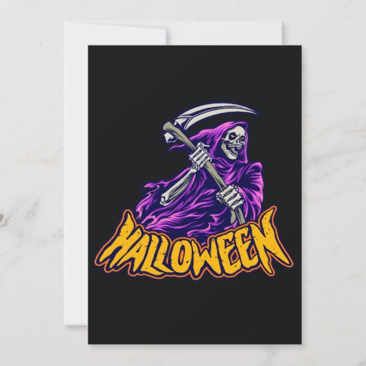 Uitnodiging partij voor halloween Party skelet (Achterkant)