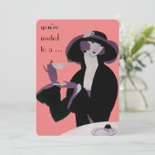 Uitnodiging  partij voor Vrijgezellenfeest van art (Staand voorkant)